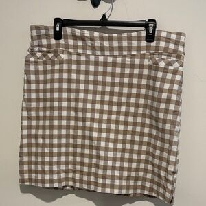 Brown Checkered Women's Skort